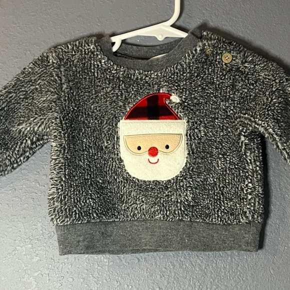 Bloomin Baby Fuzzy Christmas Sweater 0/3 Months Santa Clause Appliqué Soft - Picture 2 of 7